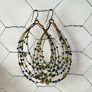 Beaded hoop earring